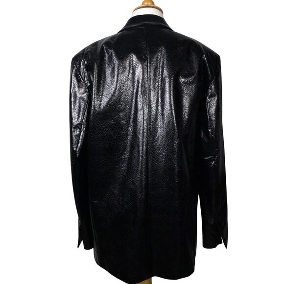 Rotate Birger Christensen Double-Breast Faux Leather Women Oversize Blazer US 8 - Picture 2 of 11
